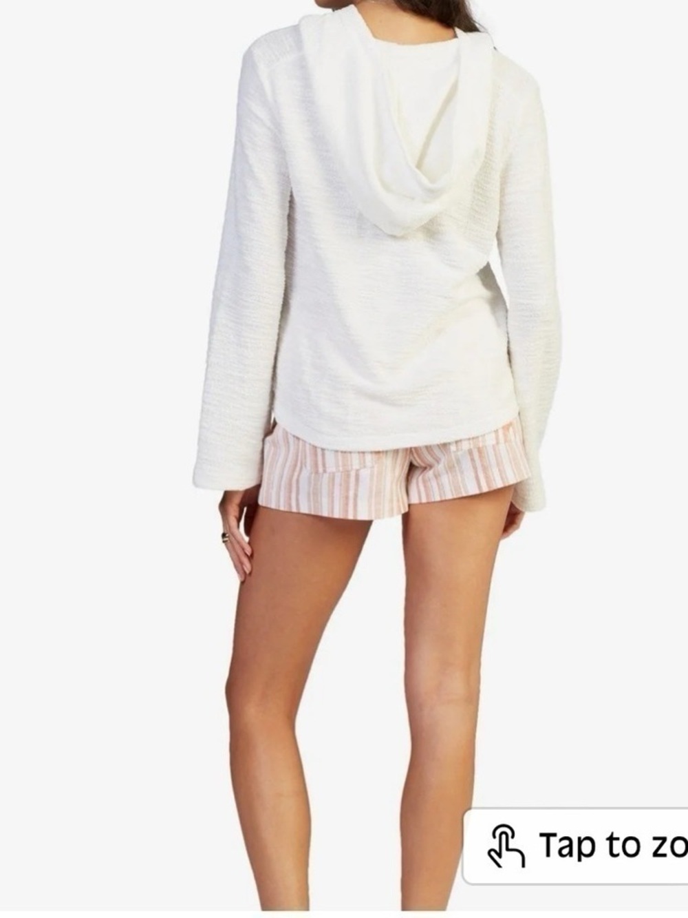 NEW Roxy Pearling Oversized Hoodie Snow White - Picture 3 of 7